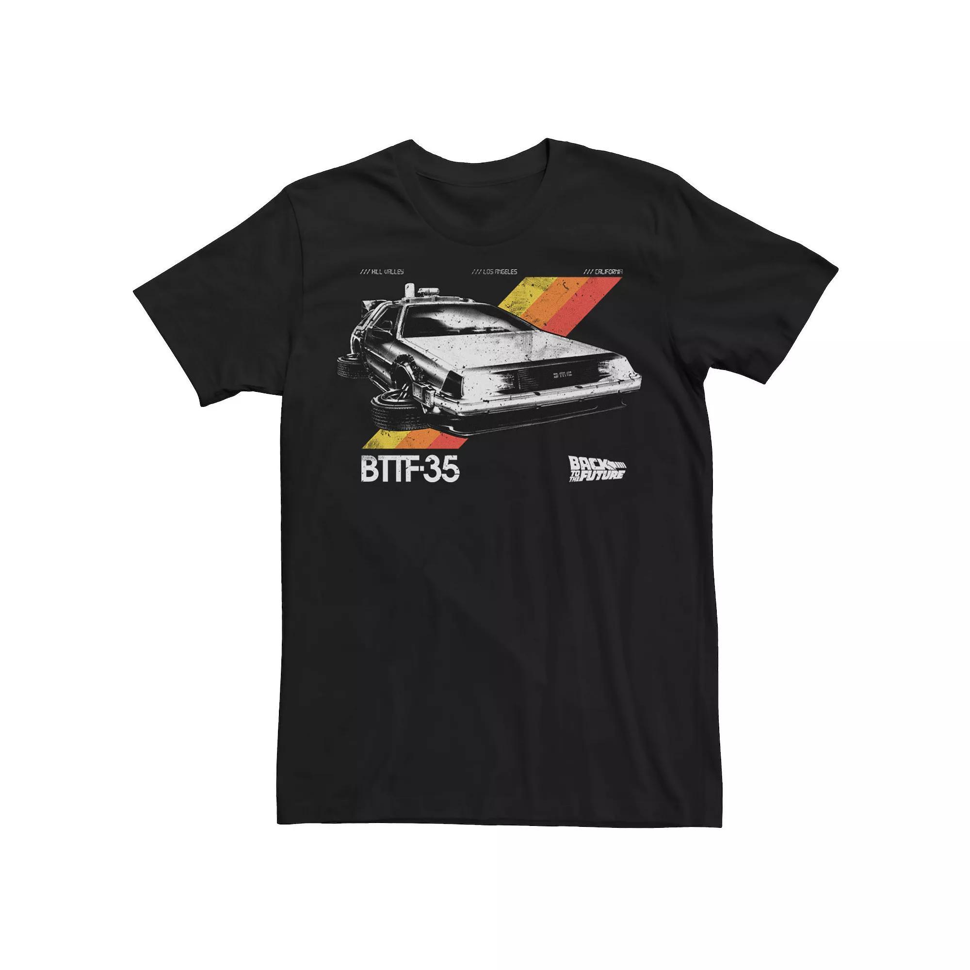 Men's Back To The Future BTTF35 Delorean Retro Tee, Size: 3XL, Black Product Image
