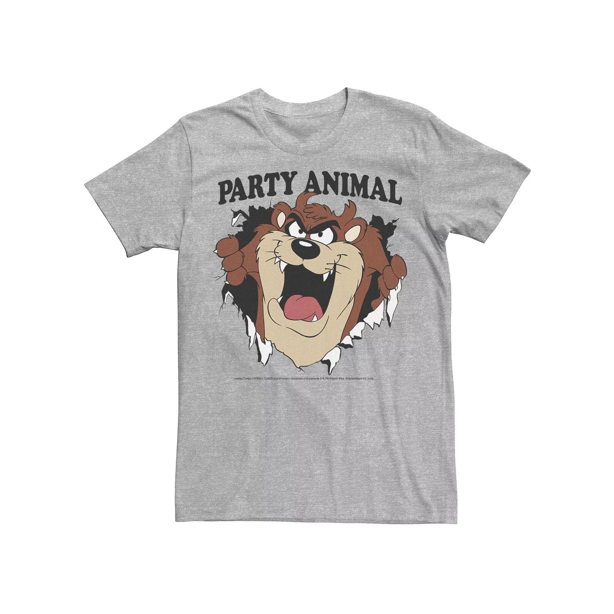 Men's Looney Tunes Taz Party Animal Breakthrough Portrait Tee, Size: Large, Athletic Grey Product Image