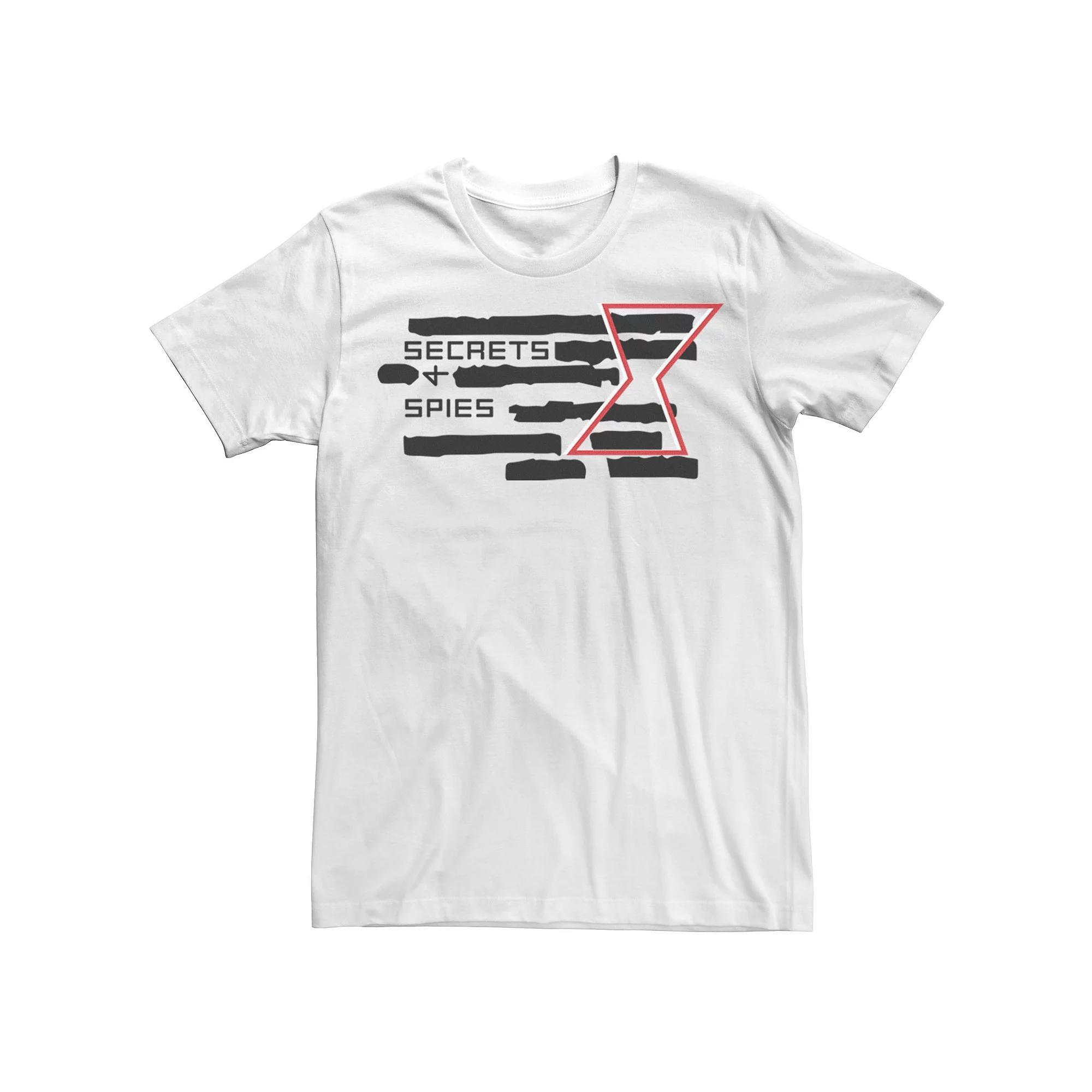 Men's Marvel Black Widow Secrets And Spies Crossed Out Logo Tee, Size: Small, White Product Image