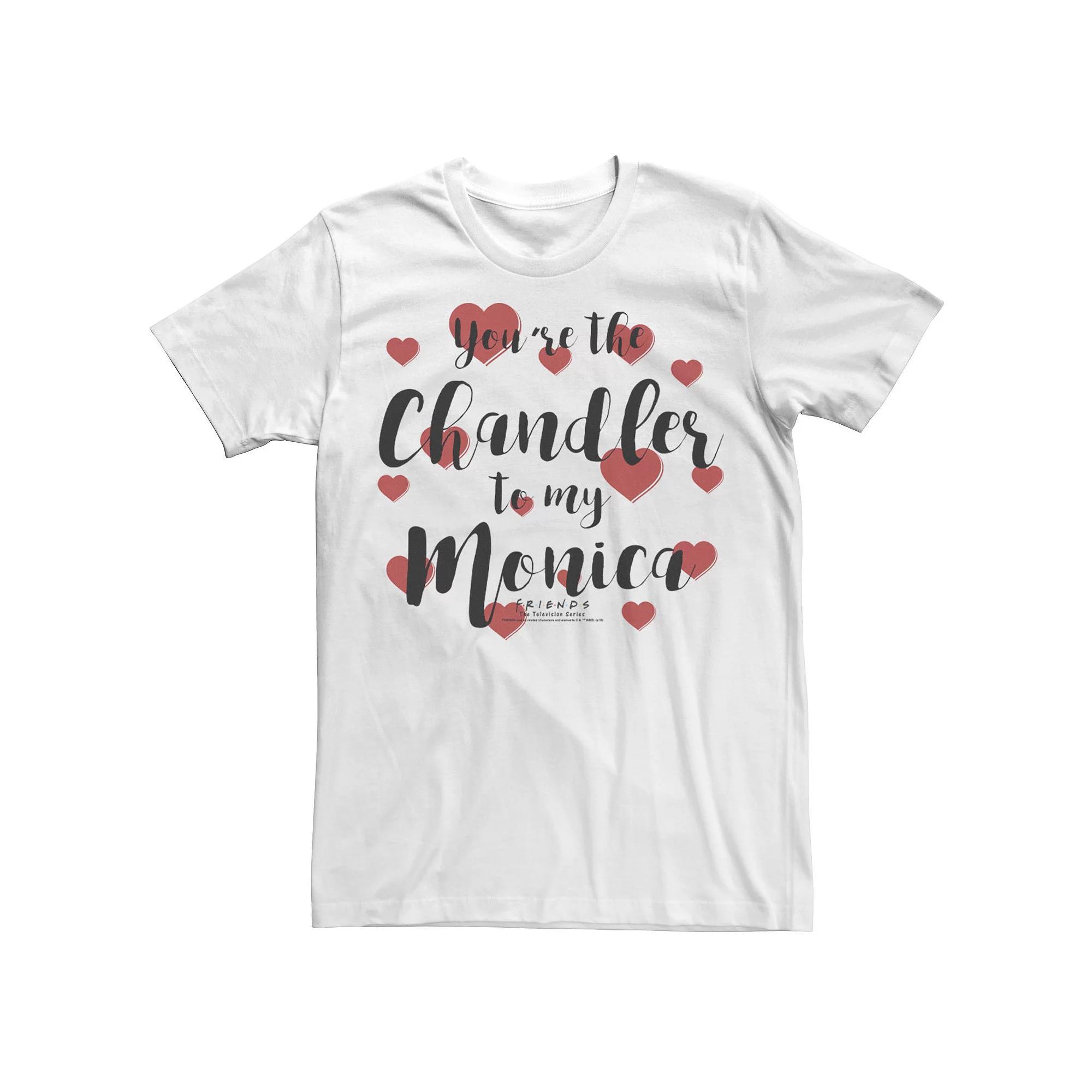 Big & Tall Friends TV Show "You're The Chandler To My Monica" Hearts Tee, Men's, Size: 5XL, White Product Image