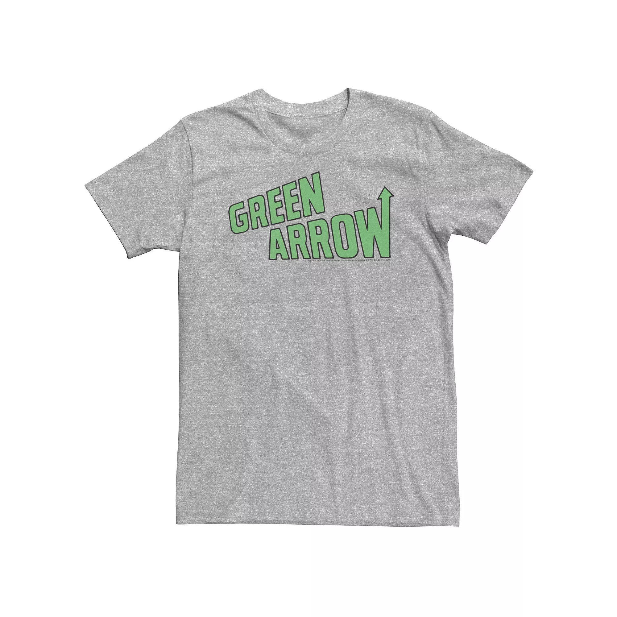Big & Tall DC Comics The Green Arrow Text Poster Tee, Men's, Size: 3XL Tall, Athletic Grey Product Image