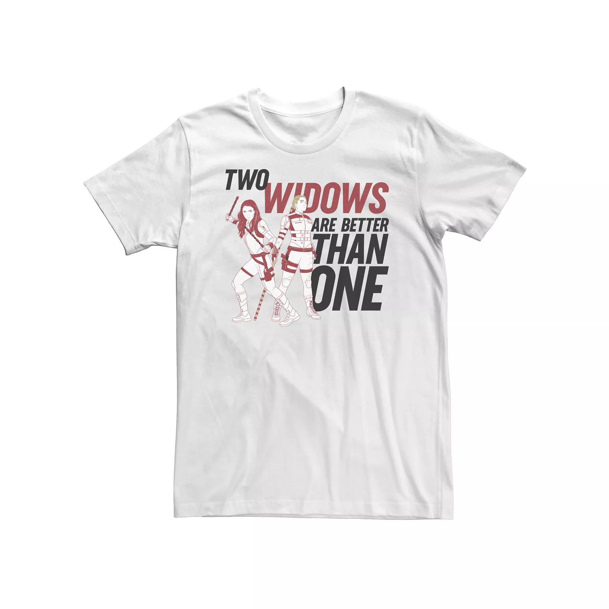 Big & Tall Marvel Black Widow Two Widows Are Better Than One Portrait Tee, Men's, Size: 3XL Tall, White Product Image