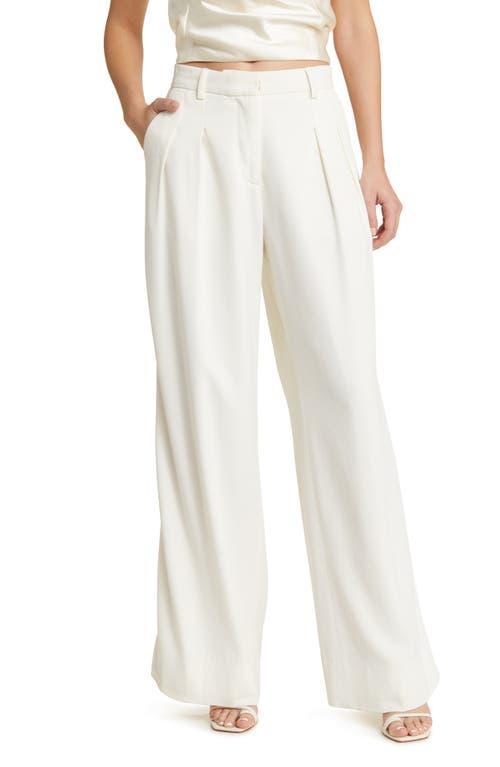 Womens Adams Wool-Blend Pleated Wide-Leg Pants Product Image