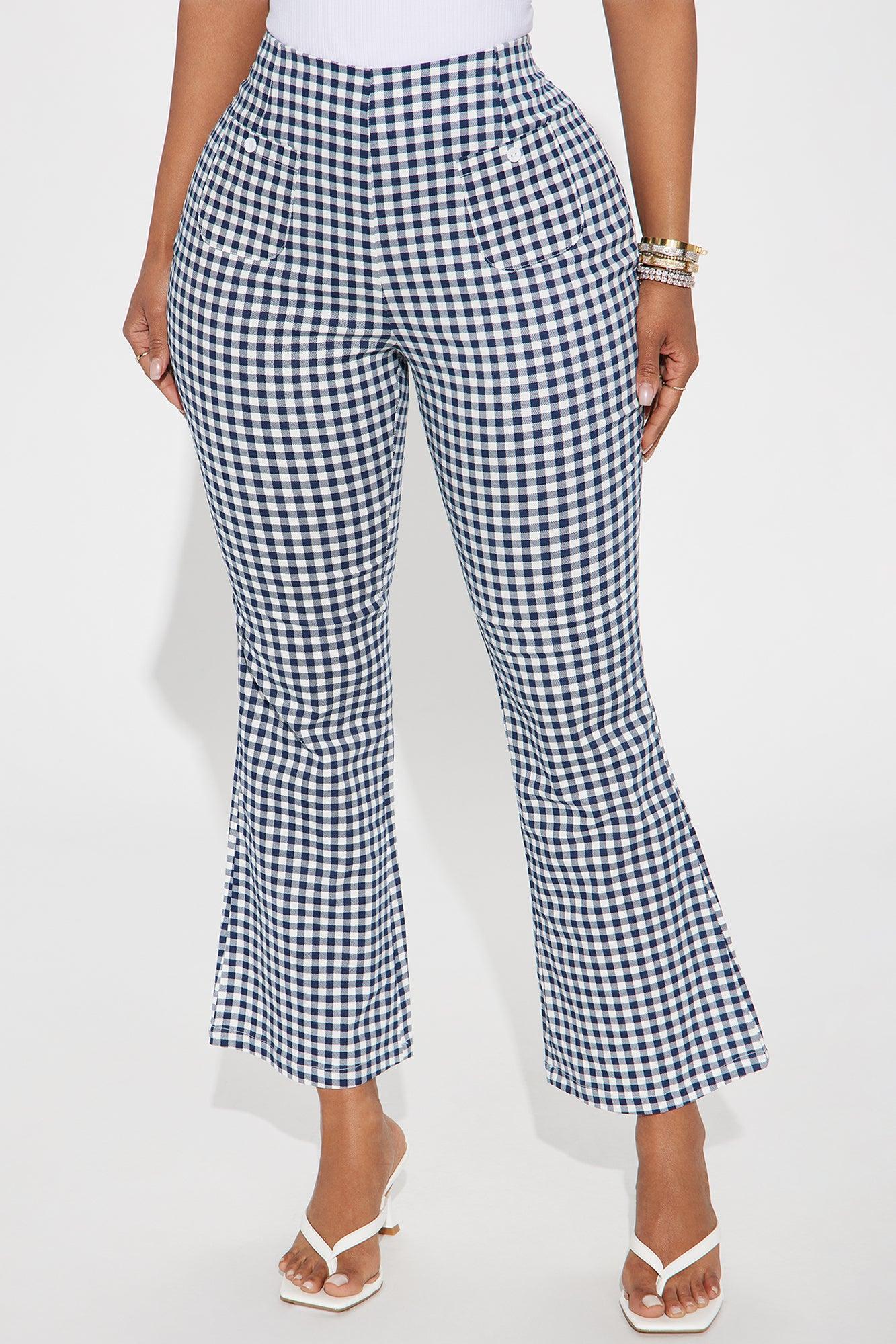 Sorry Not Sorry Gingham Capri Pant - Navy/combo Product Image