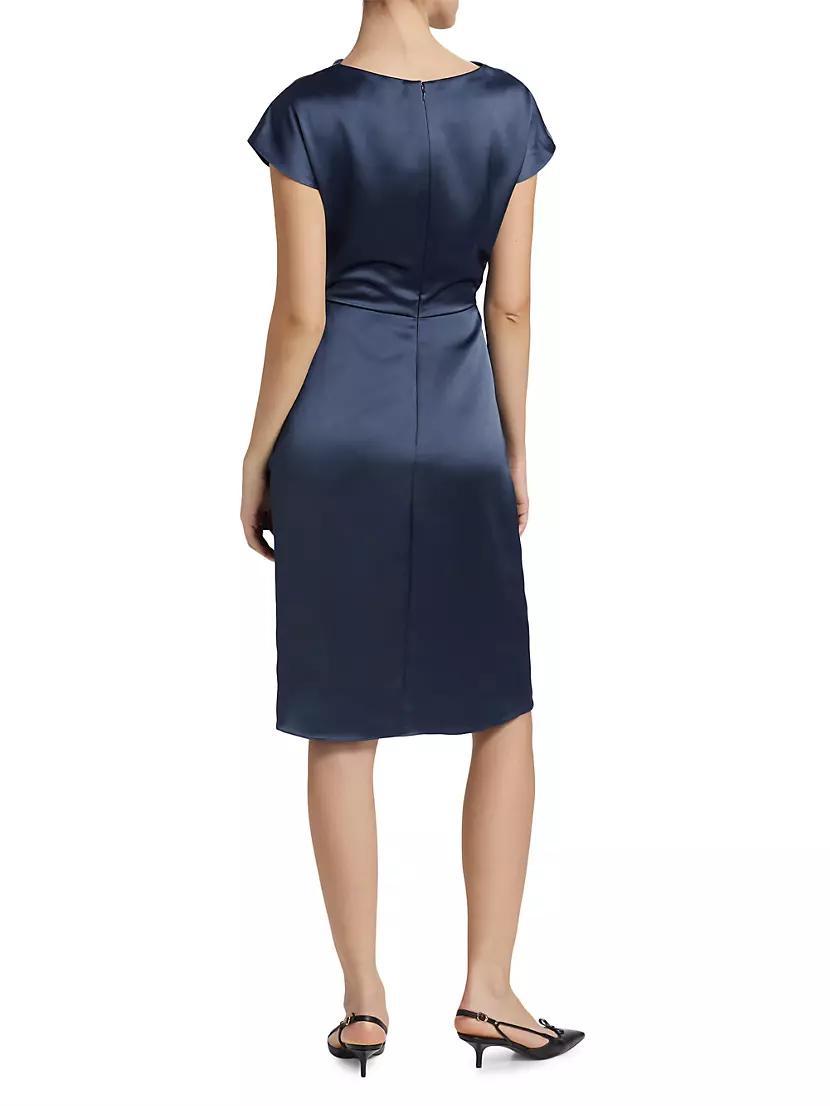 Draped Satin Cocktail Dress Product Image