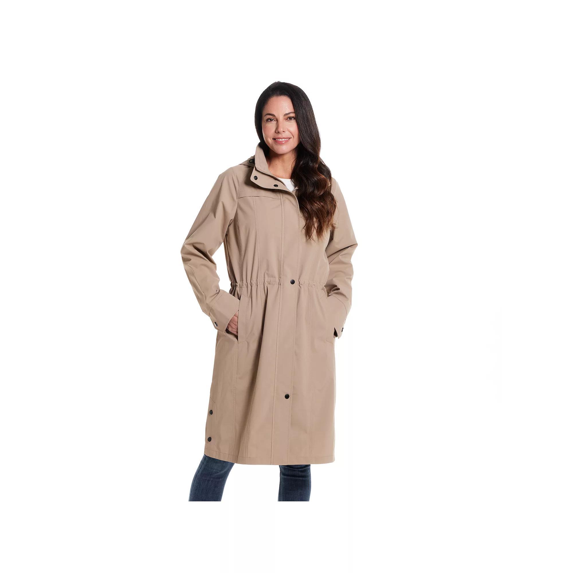 Women's Gallery Packable Rain Coat, Size: Large, Brown Product Image