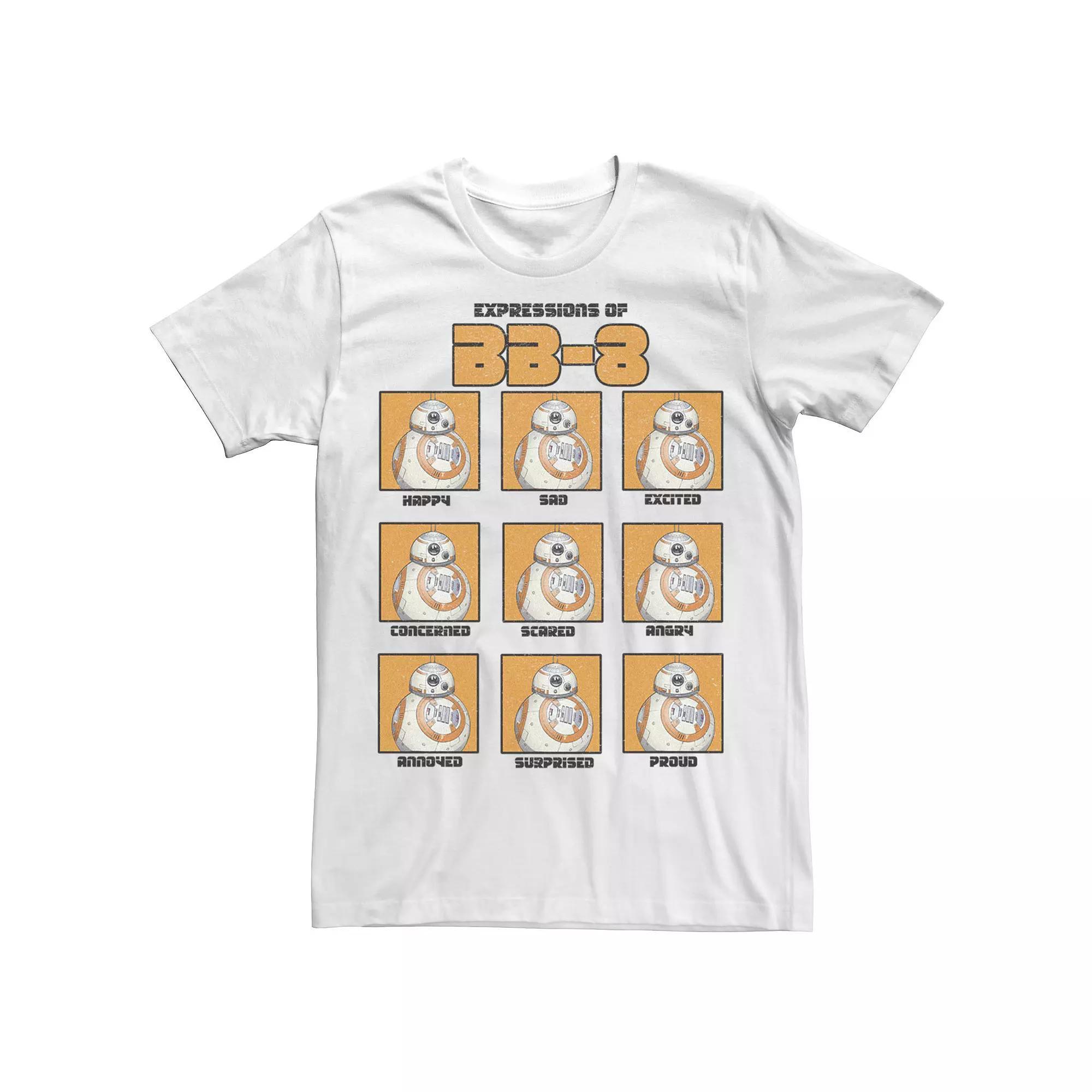 Men's Star Wars The Expressions Of BB-8 Tee, Size: XS, White Product Image