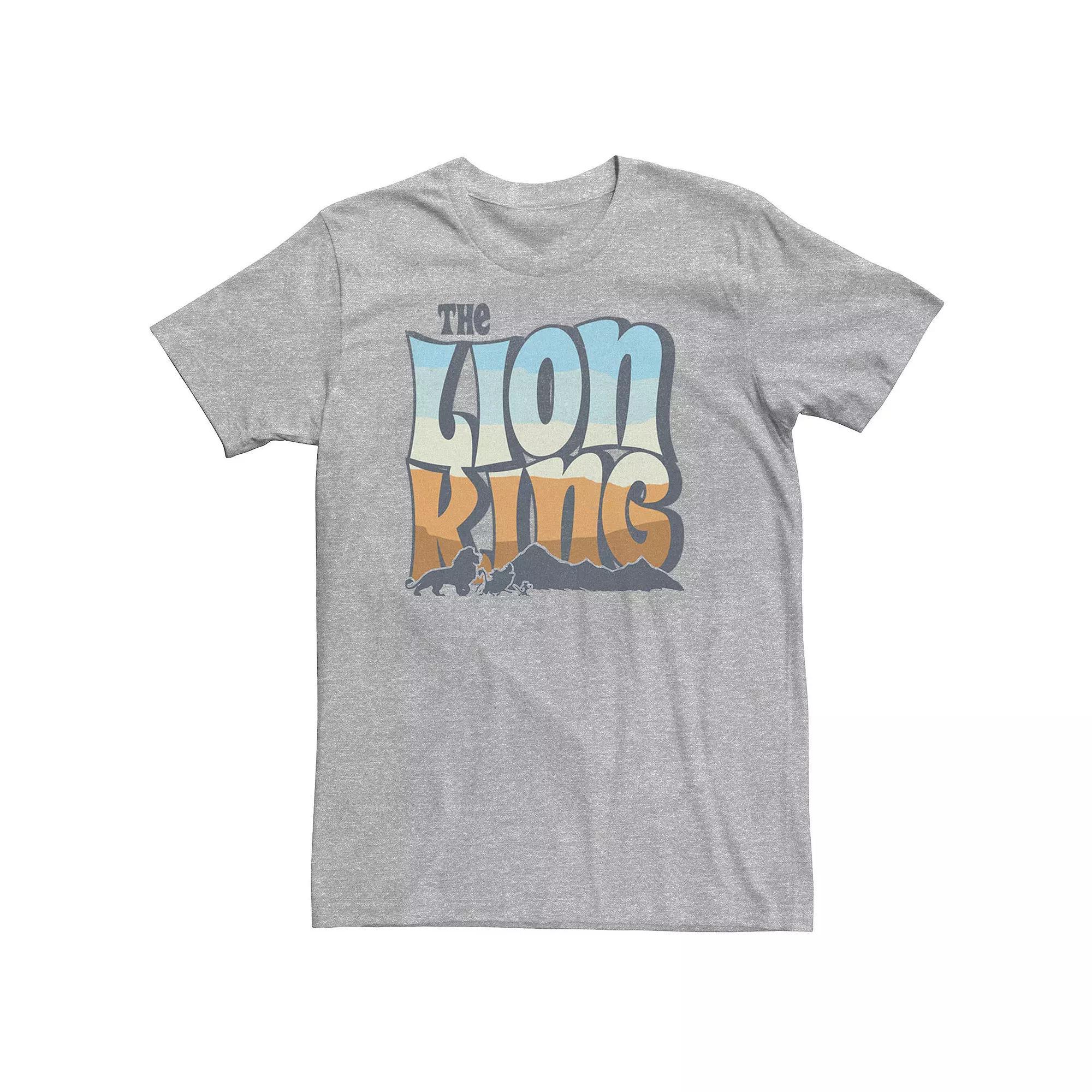 Big & Tall Disney The Lion King Color Grade Retro Logo Tee, Men's, Size: 3XL, Athletic Grey Product Image
