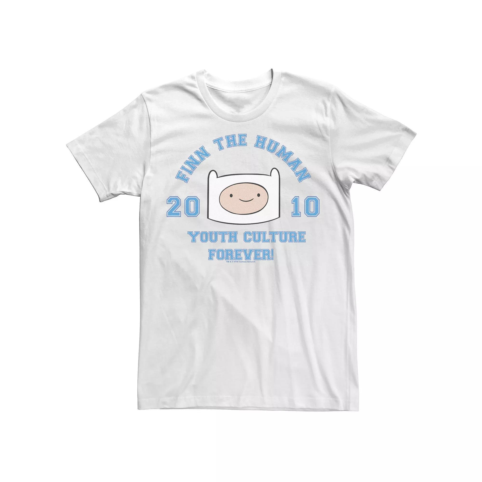 Men's Cartoon Network Adventure Time Finn The Human Youth Culture Forever Tee, Size: Large, White Product Image