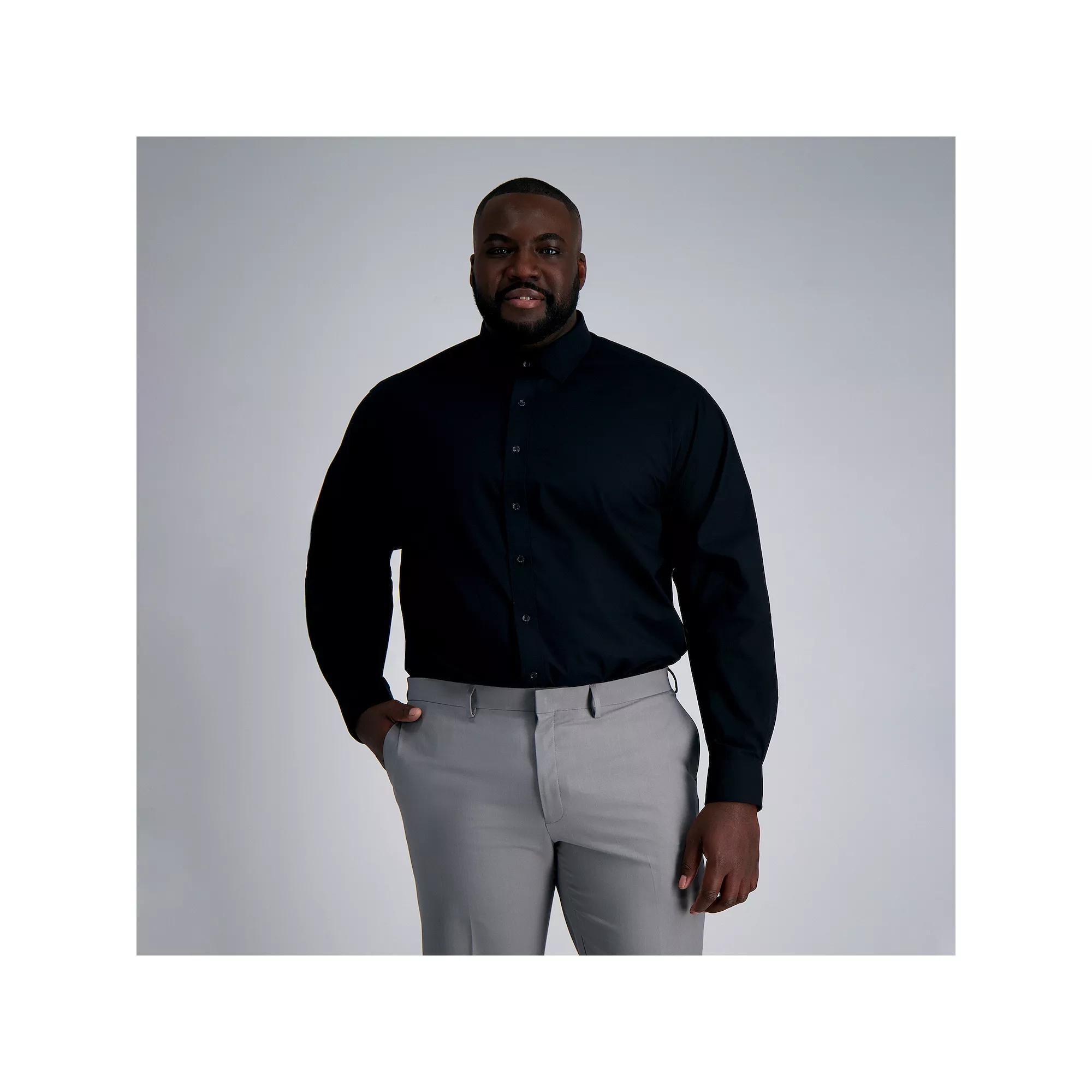 Big & Tall Haggar Premium Comfort Wrinkle Resistant Dress Shirt, Men's, Size: 19 37/8T, Black Product Image