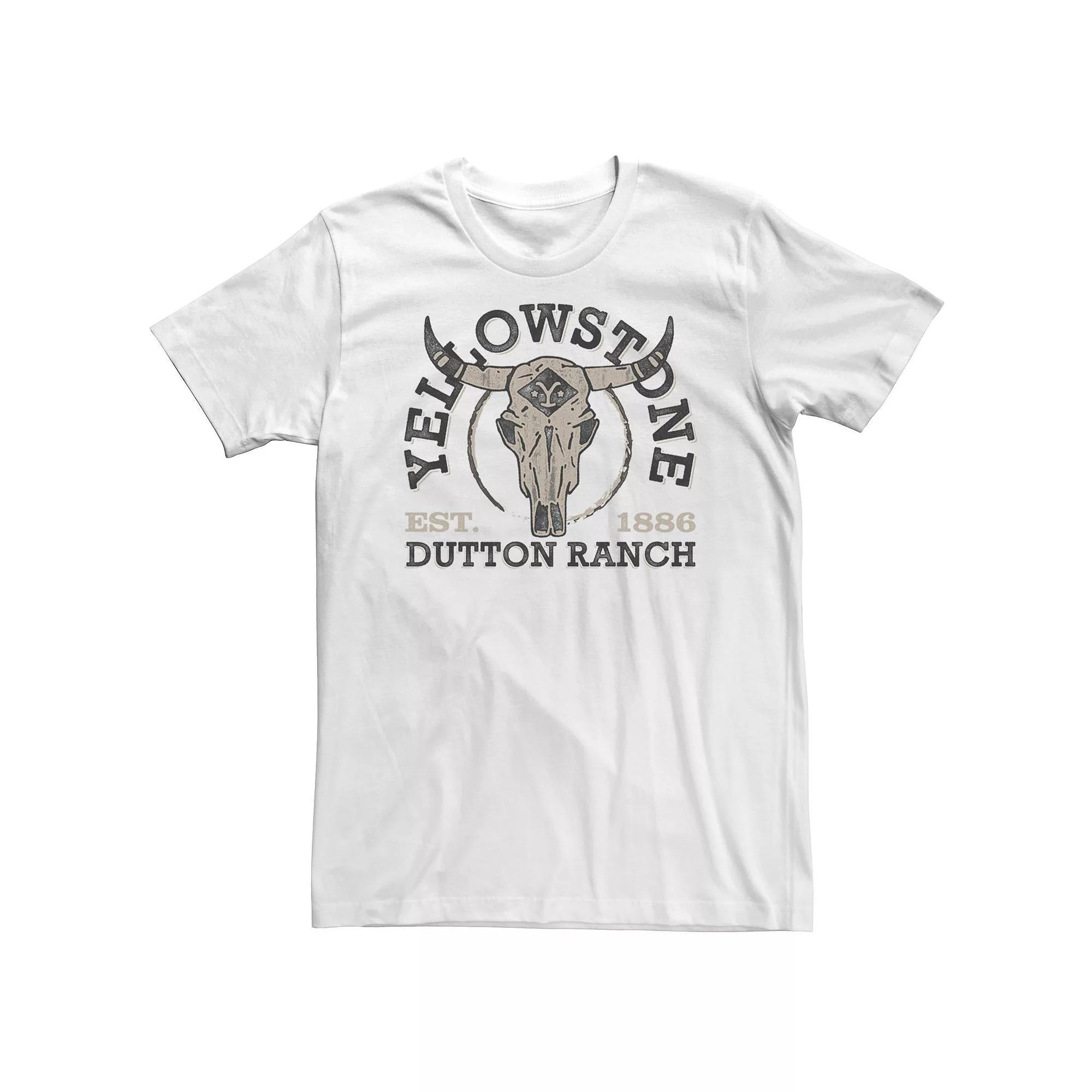 Big & Tall Yellowstone Dutton Ranch Skull Logo Tee, Men's, Size: 3XL Tall, White Product Image
