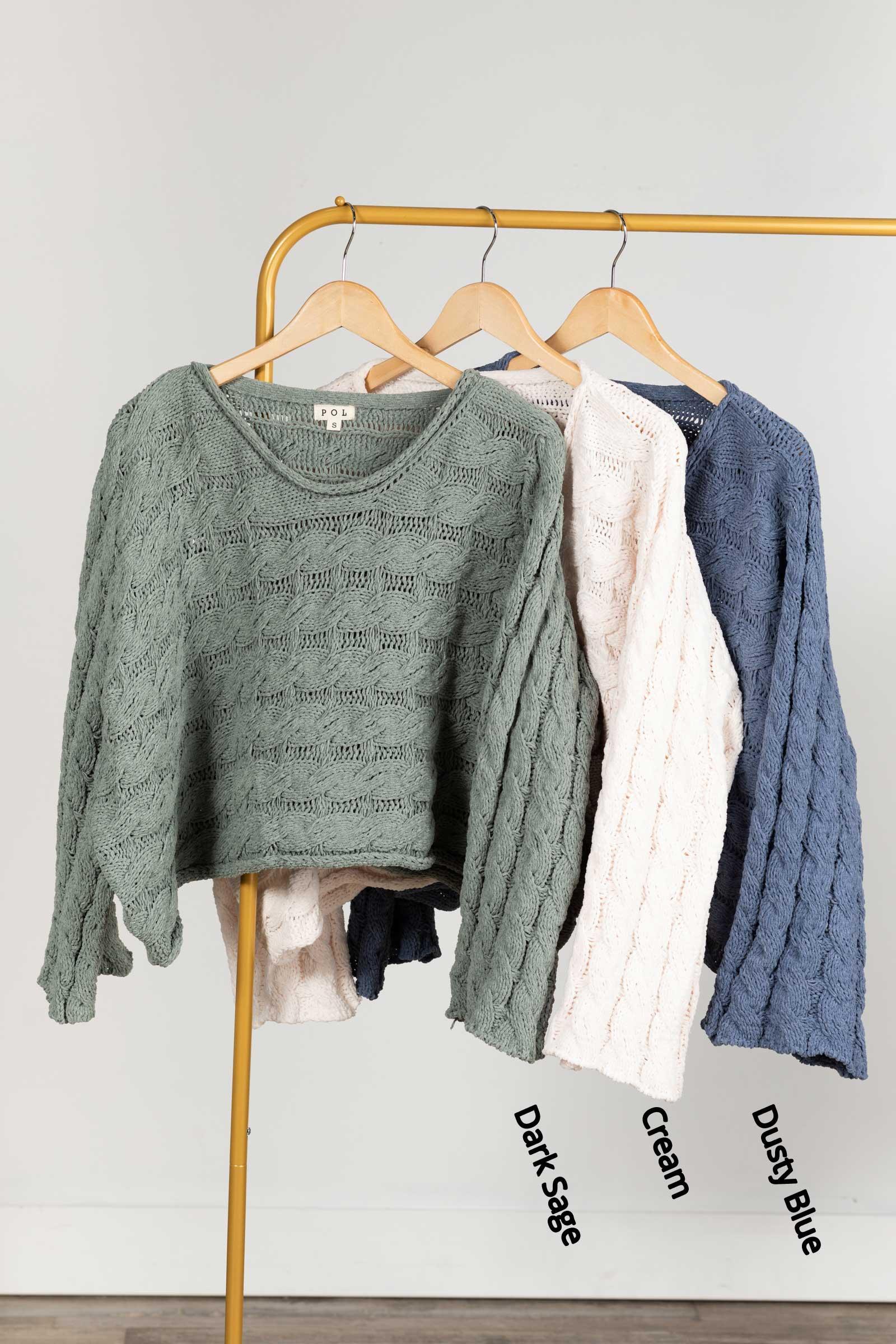 Bell Sleeve Cable Knit Sweater Product Image