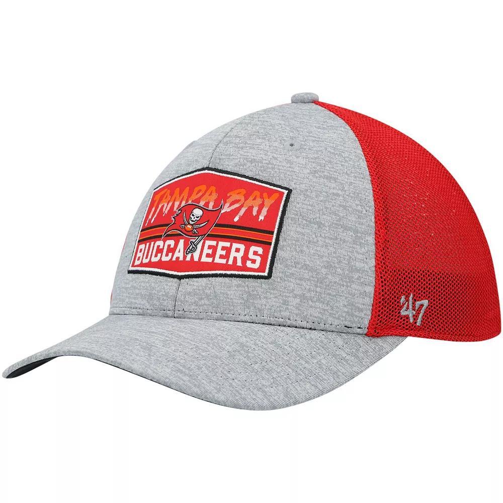 Men's '47 Heathered Gray/Red Tampa Bay Buccaneers Motivator Flex Hat, Size: Small/Medium, Grey Product Image