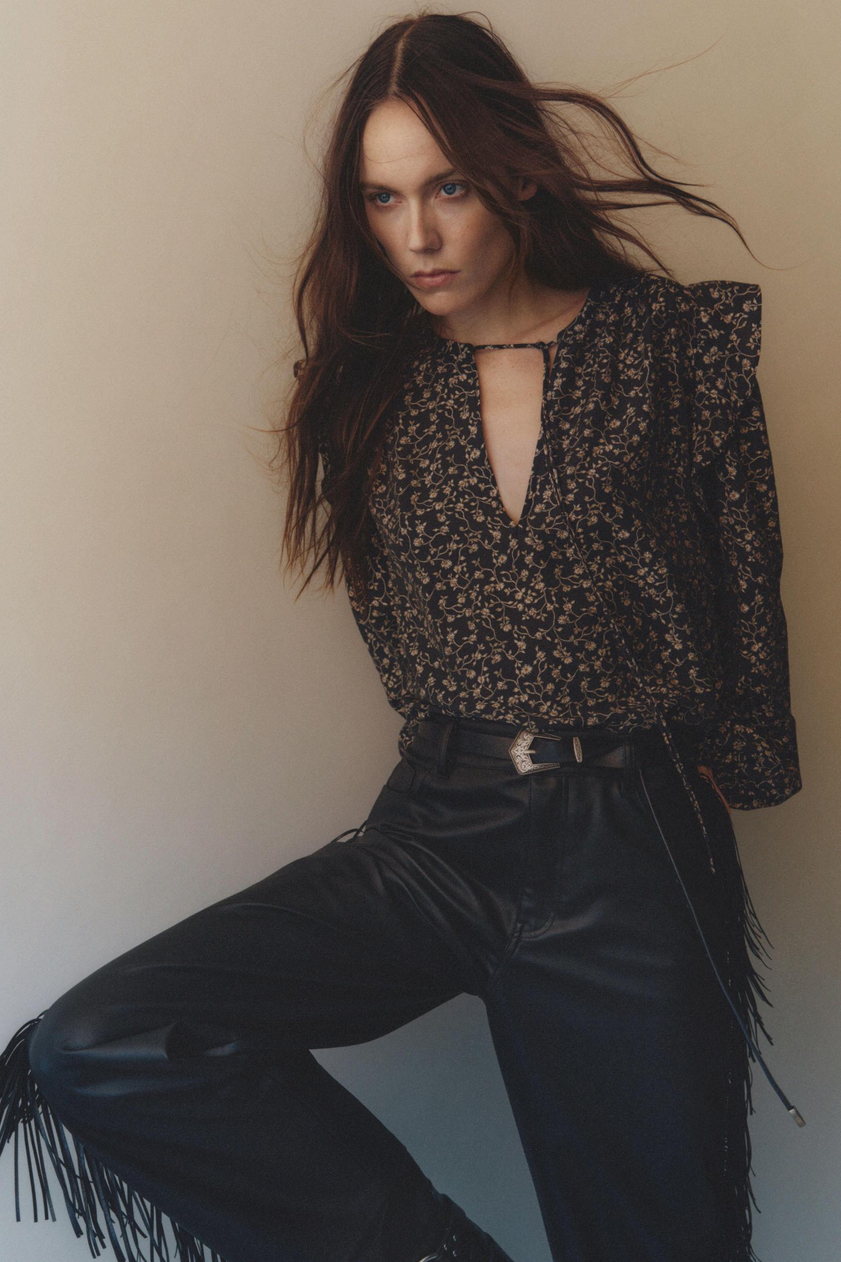 Flounce-Trimmed Blouse Product Image