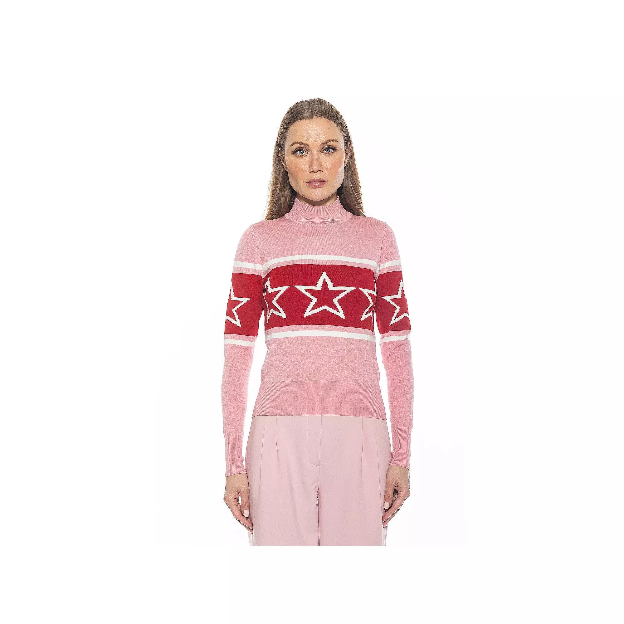 Women's ALEXIA ADMOR Lisa Long Sleeve Mockneck Sweater, Size: Large, Halogen Blue Product Image