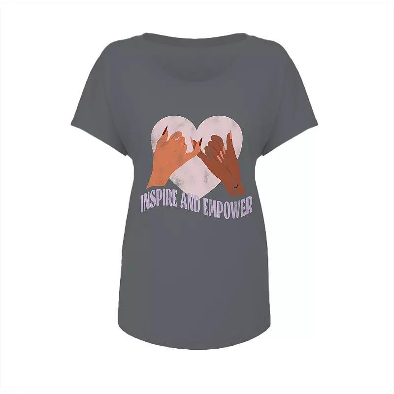 Juniors Grayson Threads Inspire and Empower Graphic Tee, Womens Premium Grey Product Image