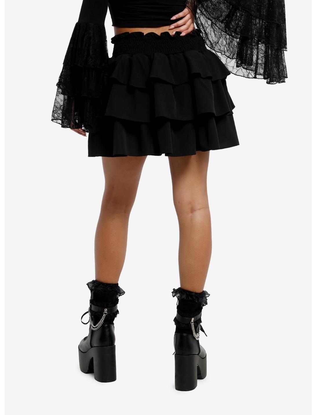 Daisy Street Black Ruffle Tiered Mini Skirt Product Image