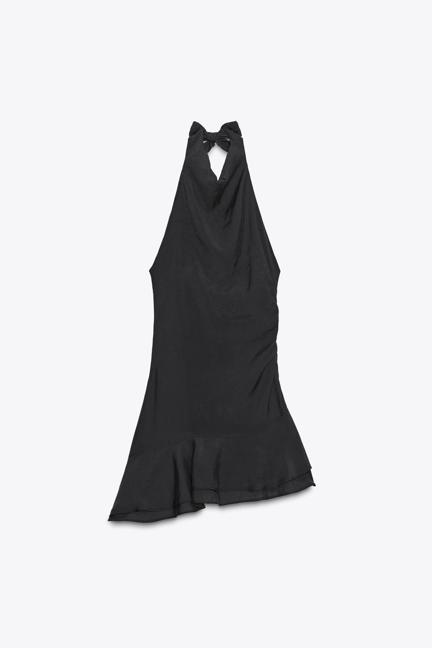 HALTER ASYMMETRIC SHORT DRESS Product Image