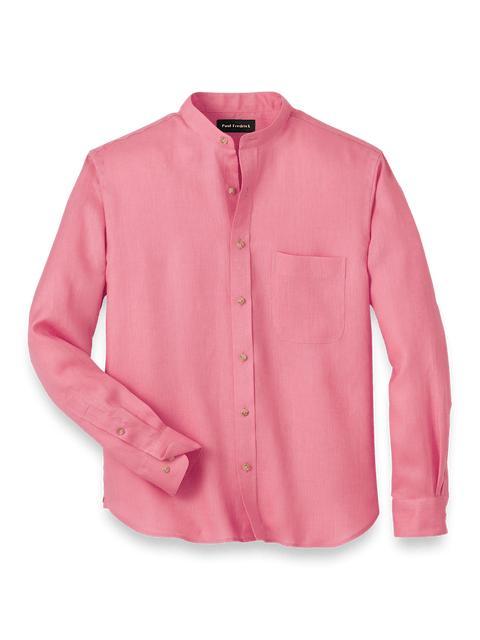 Linen Solid Casual Shirt - Coral Product Image