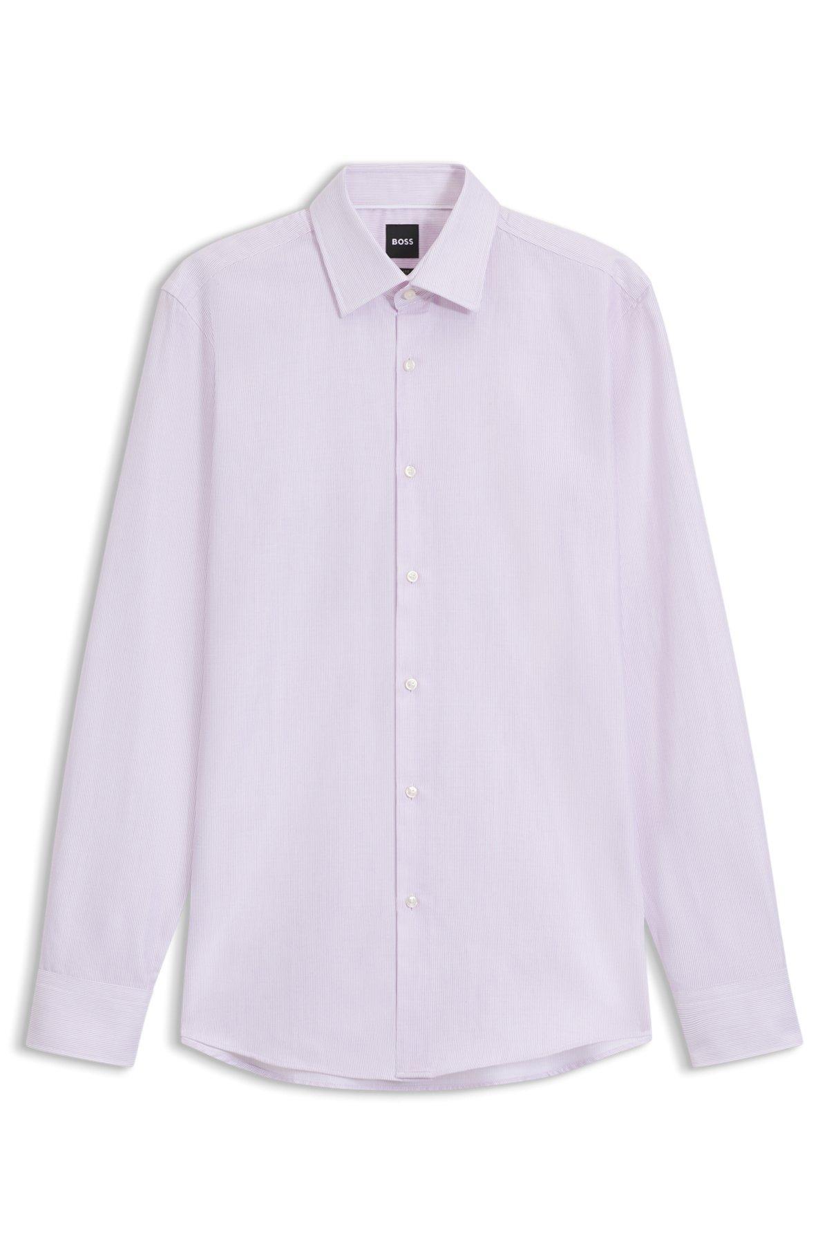 Slim-fit shirt in striped cotton twill Product Image