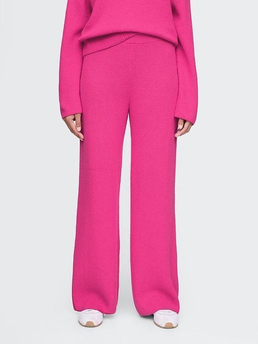 CashSoft Shaker-Stitch Sweater Pants Product Image