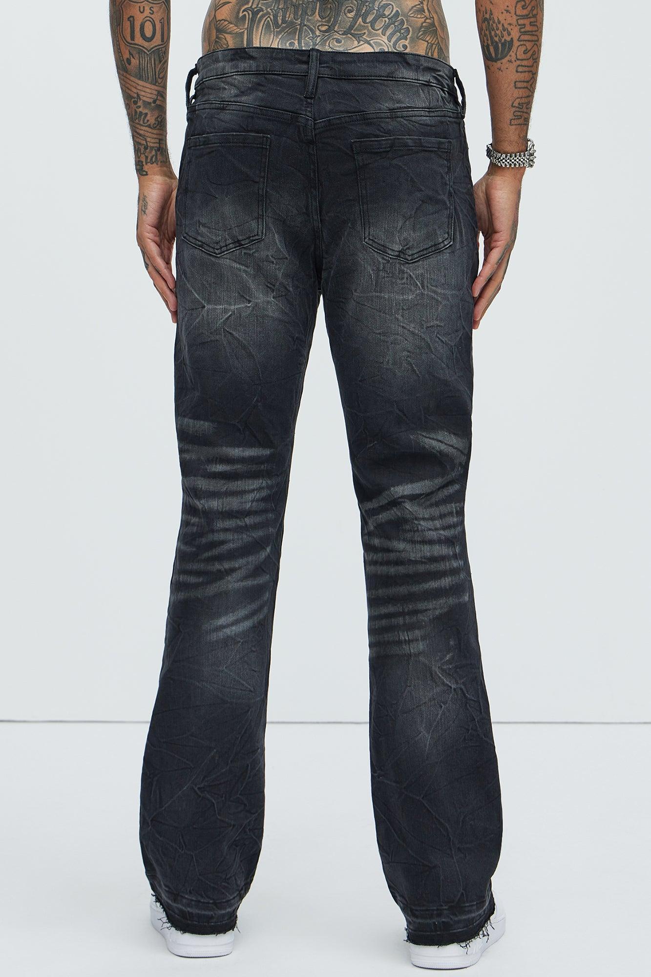 Undercover Slim Stacked Flare Jeans - Black Wash Product Image