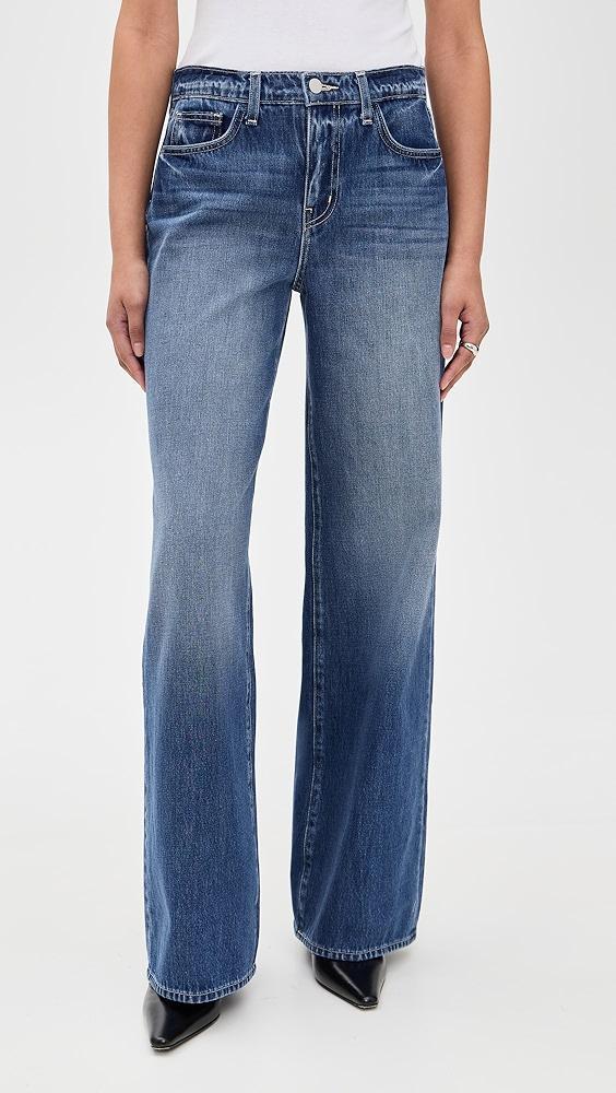 L'AGENCE Alicent High Rise Sneaker Wide Leg Jeans | Shopbop Product Image