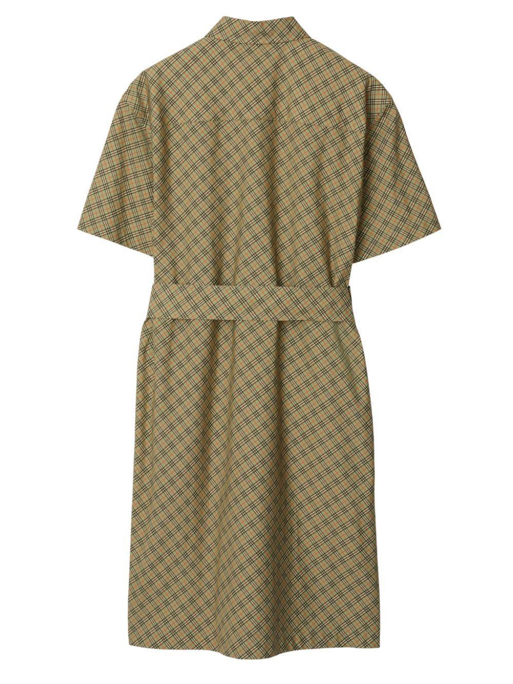 checked cotton shirtdress Product Image
