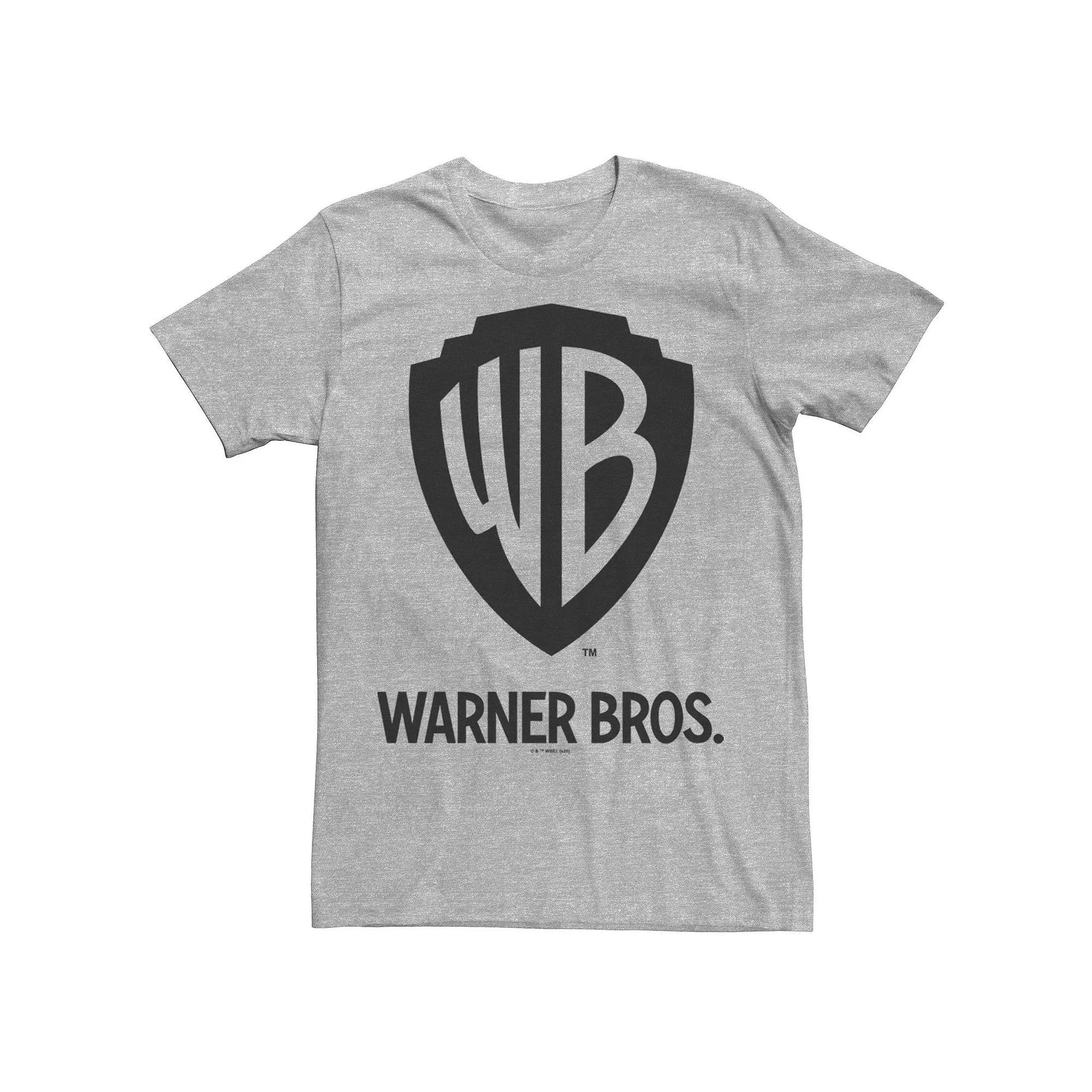 Men's Warner Bros. Blue Logo Tee, Size: Medium, Athletic Grey Product Image