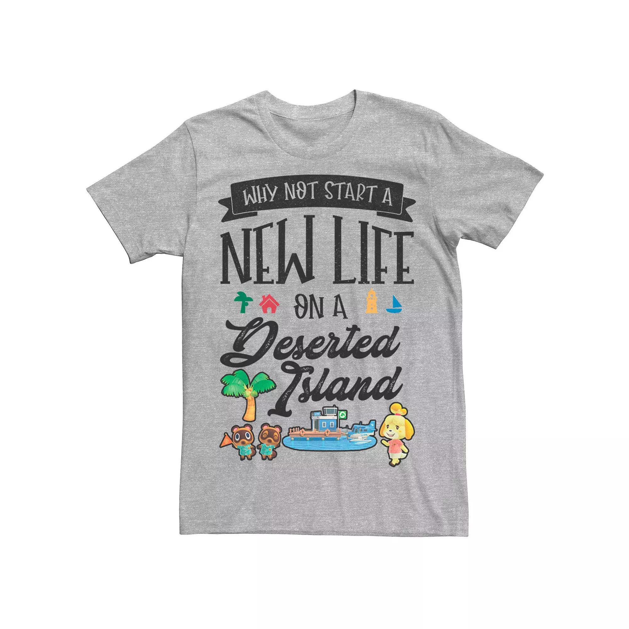 Men's Animal Crossing New Horizons New Island Life Tee, Size: 3XL, Athletic Grey Product Image
