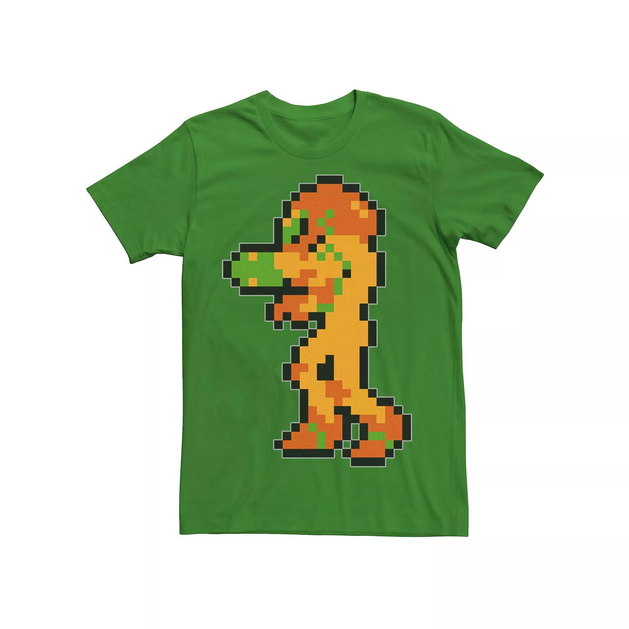 Men's Nintendo Samus Suit Colorful Pixelated Tee, Size: 3XL, Grey Product Image