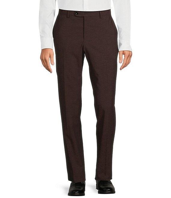 Hugo Boss Genius Slim Fit Flat Front Melange Dress Pants Product Image