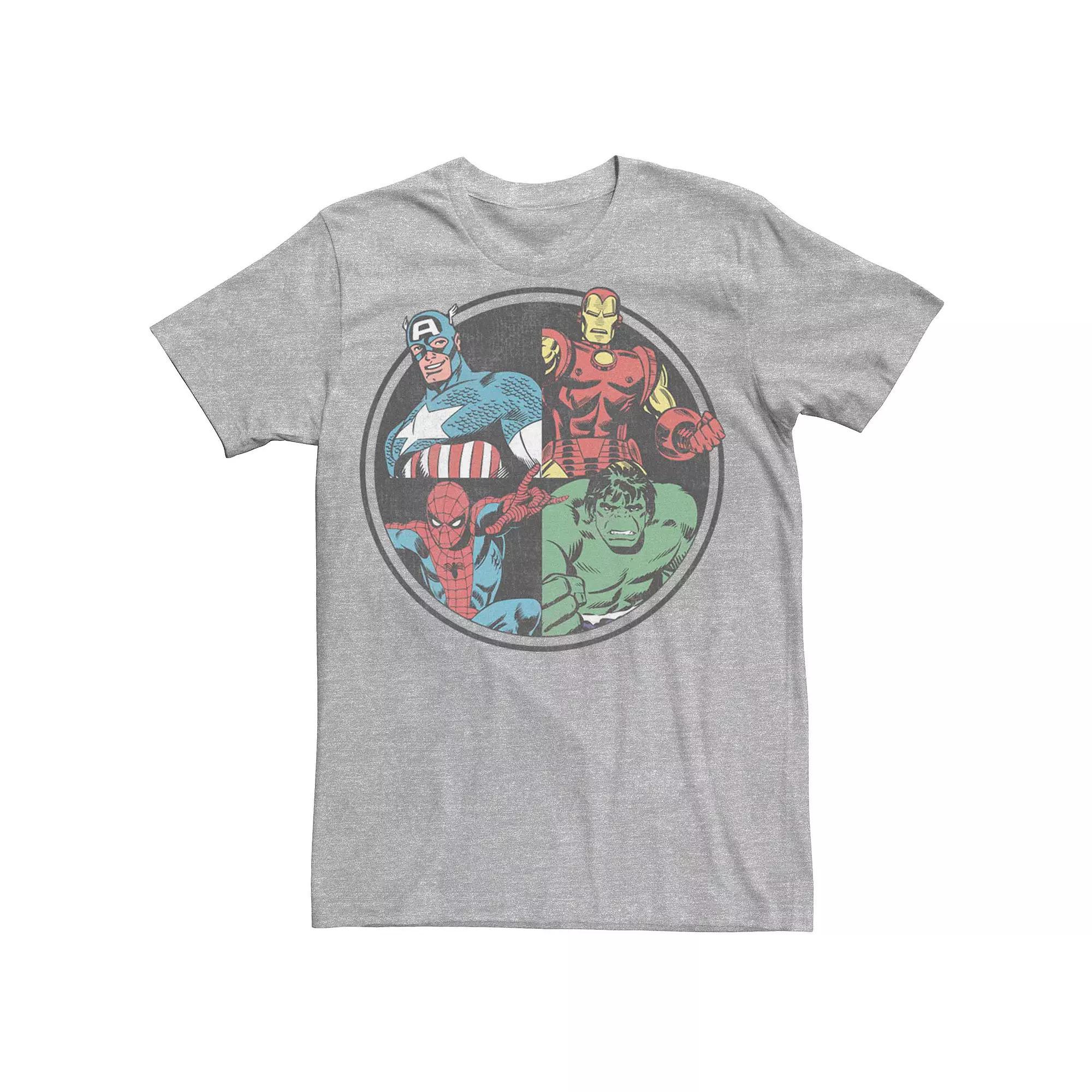 Men's Marvel Avengers Classsic Circle Group Shot Tee, Size: Medium, Athletic Grey Product Image
