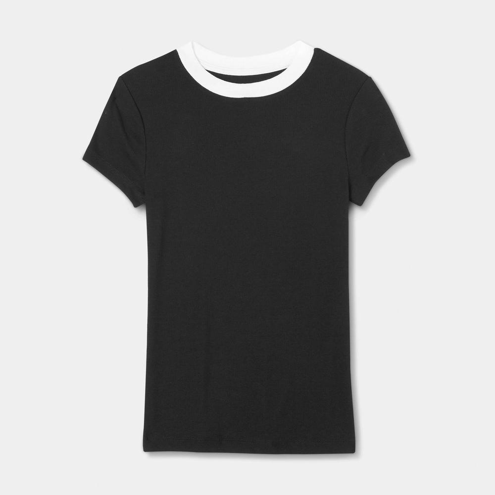 Women's Short Sleeve Ribbed T-Shirt - A New Day™ Product Image