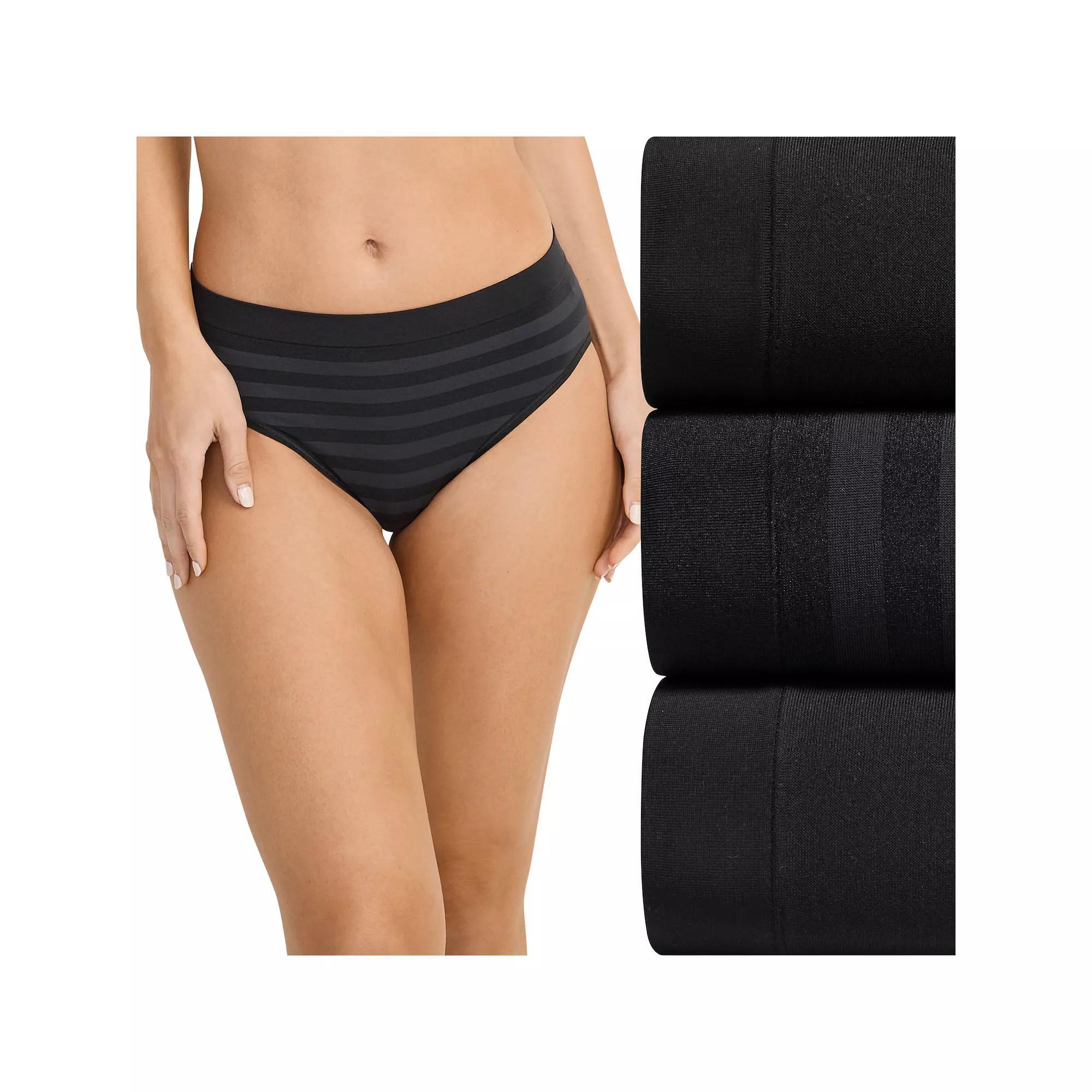 Women's Jockey® Seamfree® 3-pk. Hi-Cut Panty 4392, Size: Large, Black Assorted Product Image