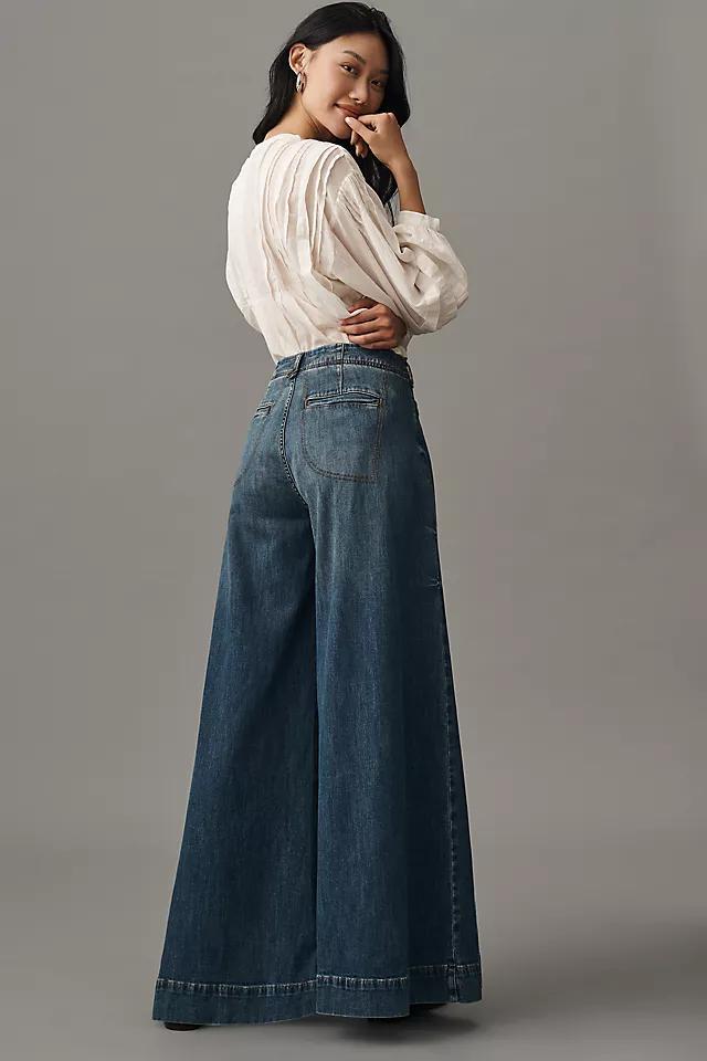 Pilcro Pleated Palazzo High-Rise Wide-Leg Jeans Product Image