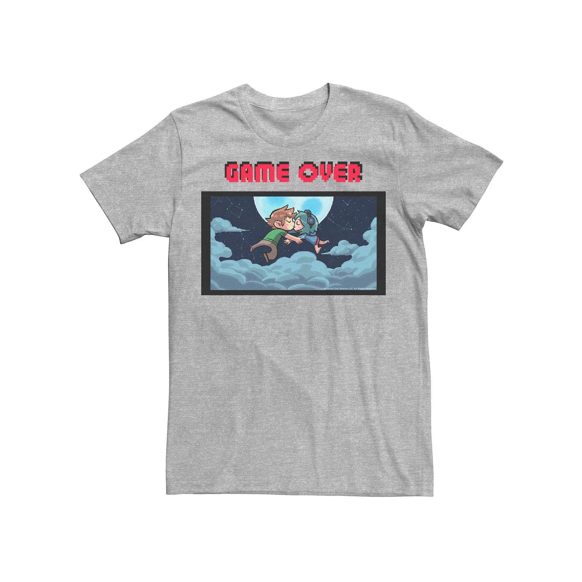 Men's Scott Pilgrim vs. the World Game Over Kiss Tee, Size: Medium, Athletic Grey Product Image