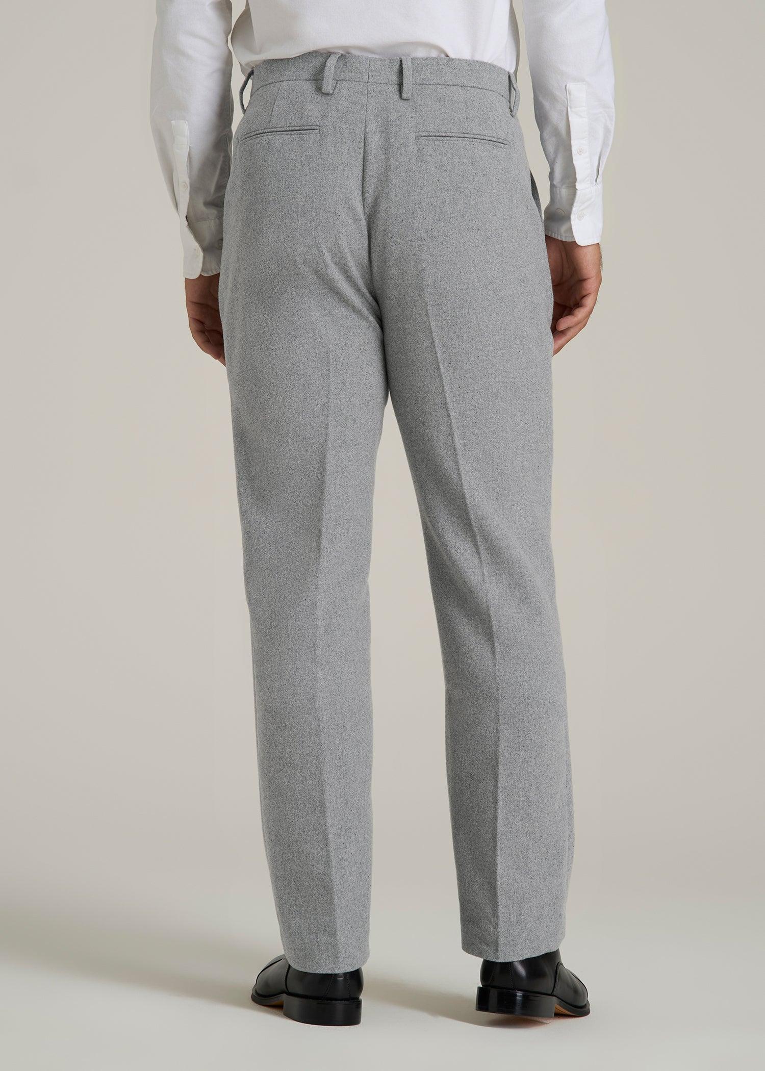 Wool Blend Dress Pants for Tall Men in Tin Grey Mix Male Product Image