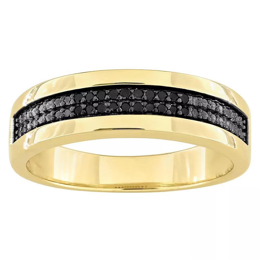 Stella Grace Men's 18k Gold Over Silver 1/10 Carat T.W. Diamond Anniversary Ring, Size: 13, Gold Tone Product Image