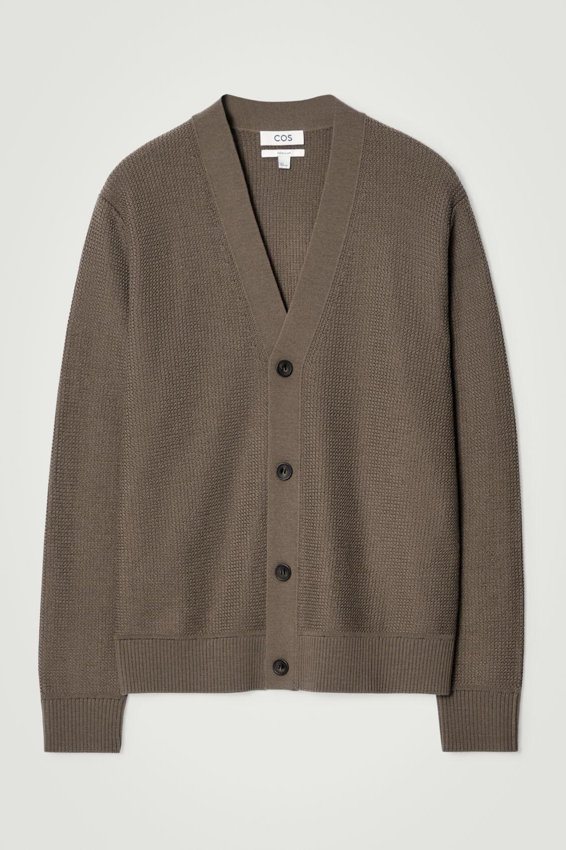 TEXTURED MERINO WOOL CARDIGAN Product Image