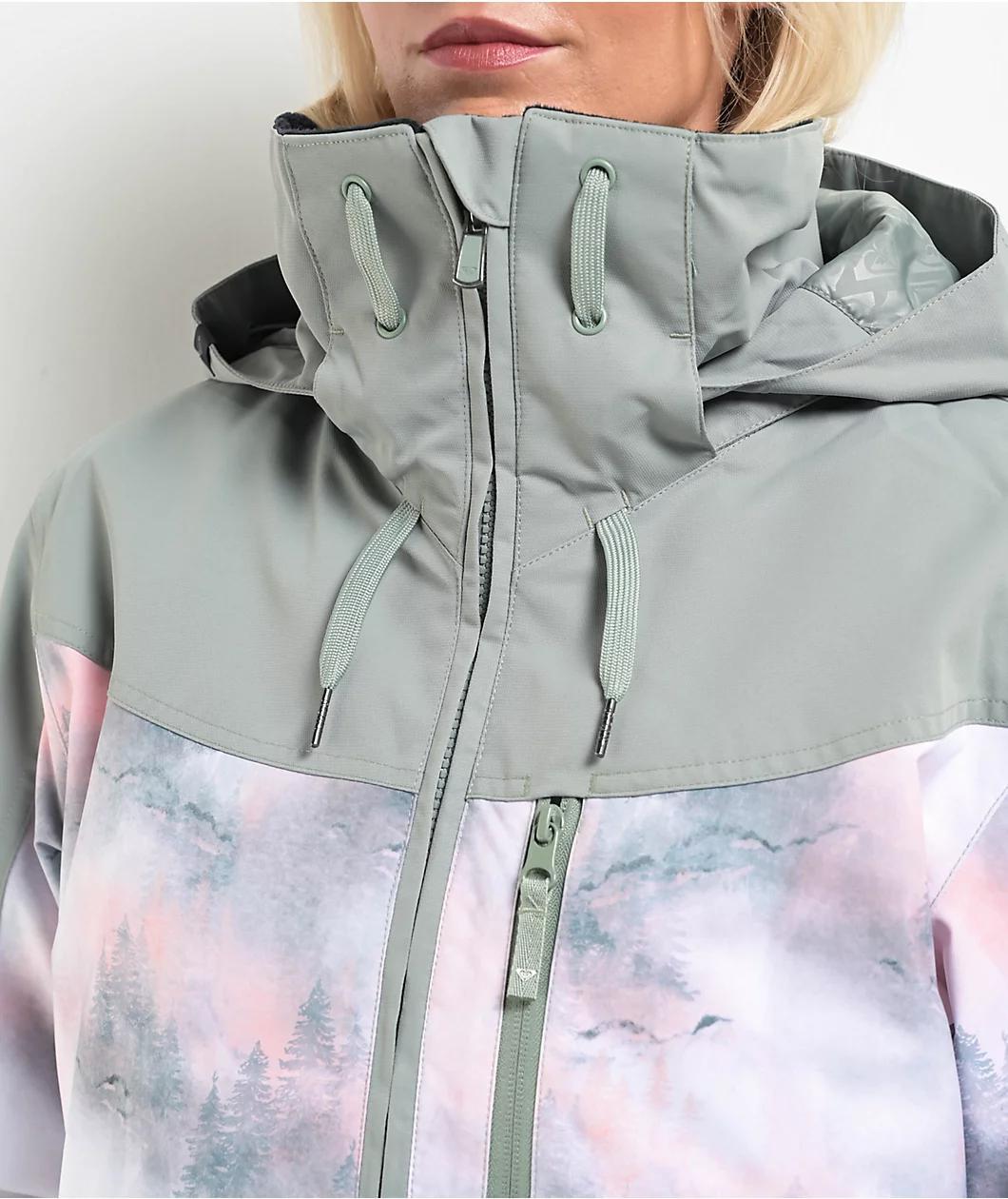 Roxy Women's Presence Sea Pine Mystery Fog 10K Parka Snowboard Jacket 2025 Product Image