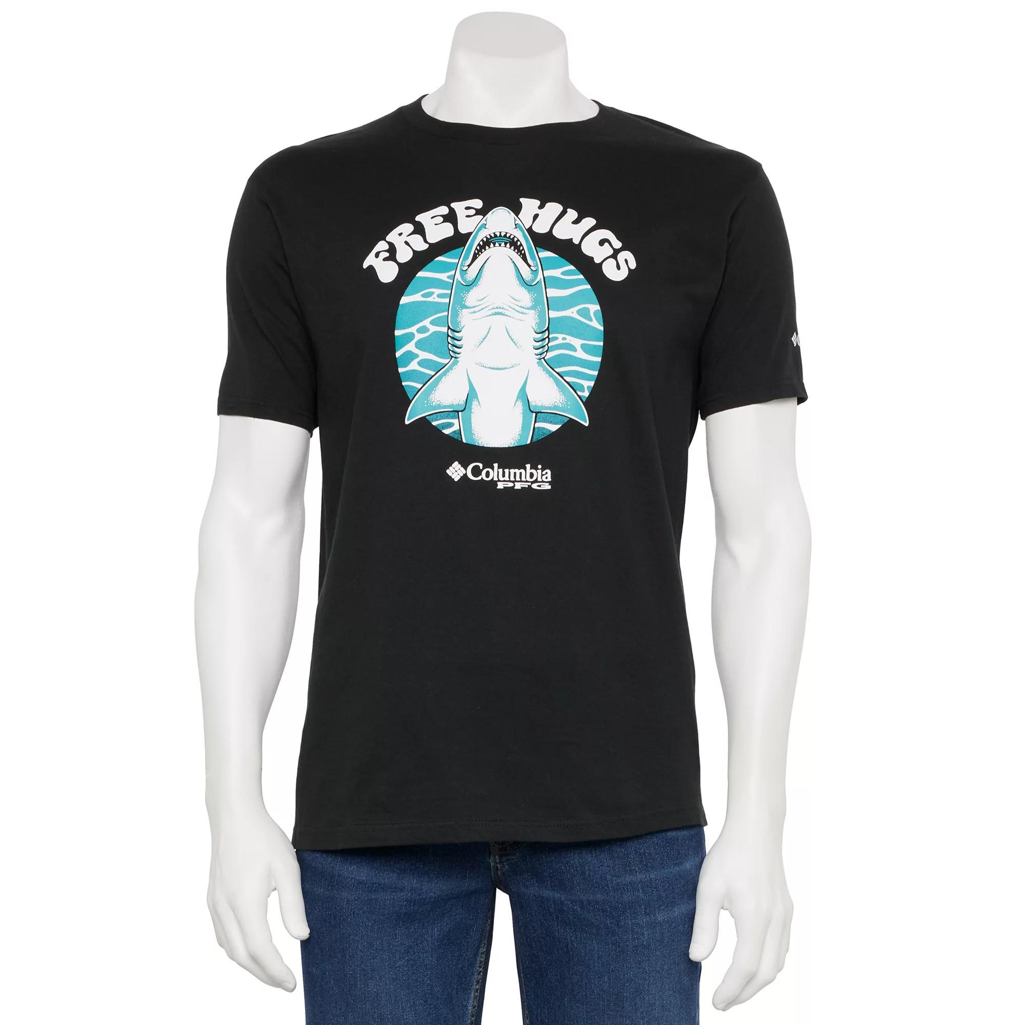 Men's Columbia PFG Short Sleeve Graphic Tee, Size: Small, Black Shark Product Image