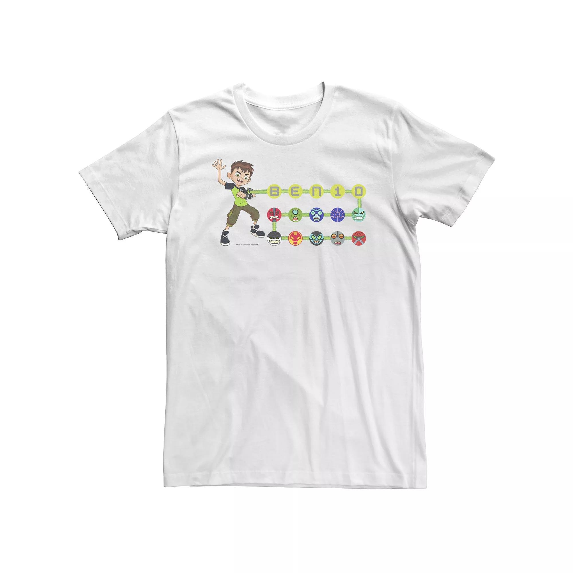 Big & Tall Cartoon Network Ben 10 Omnitrix Alien Icons Tee, Men's, Size: XXL Tall, White Product Image