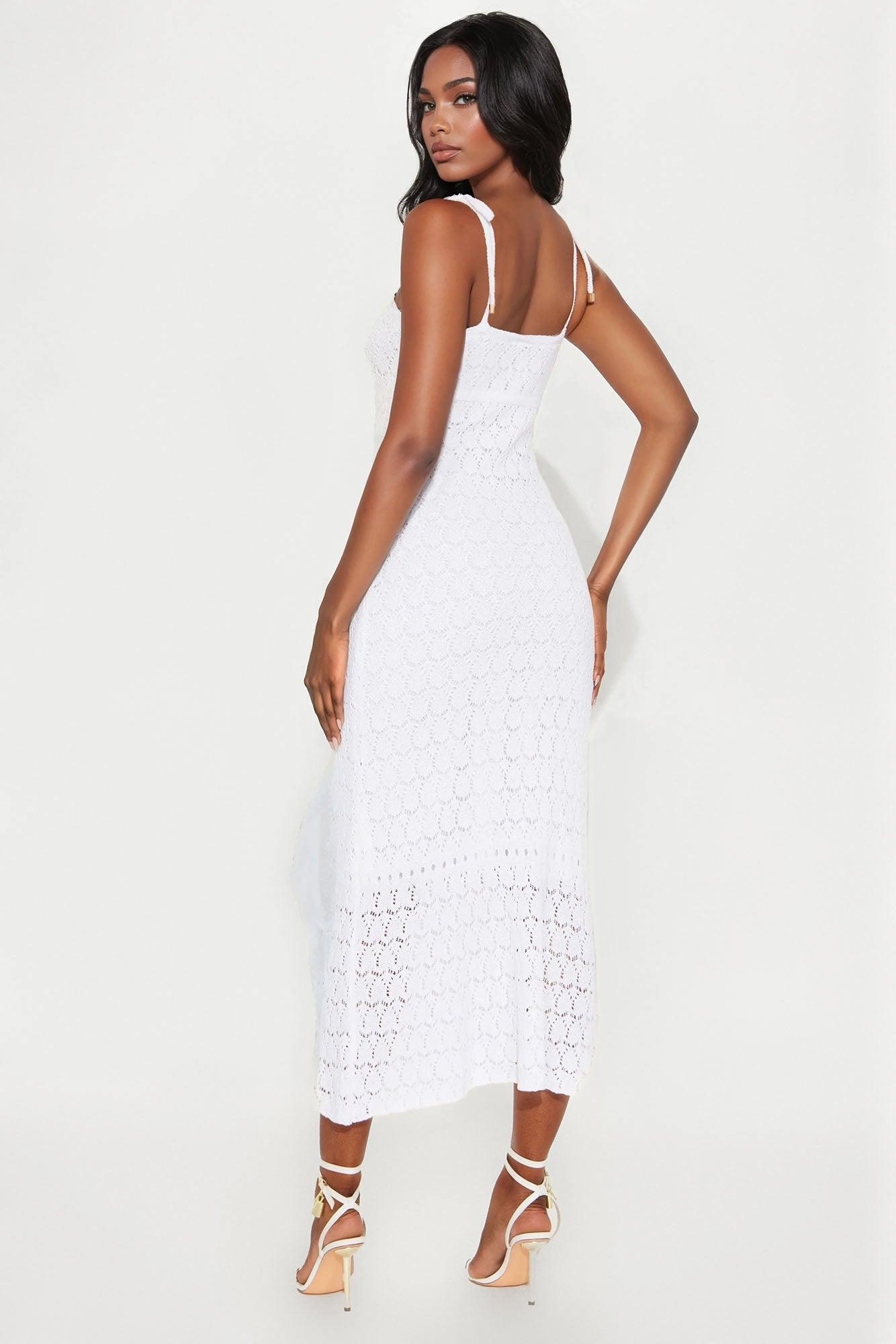 Eileen Crochet Maxi Dress - White Product Image