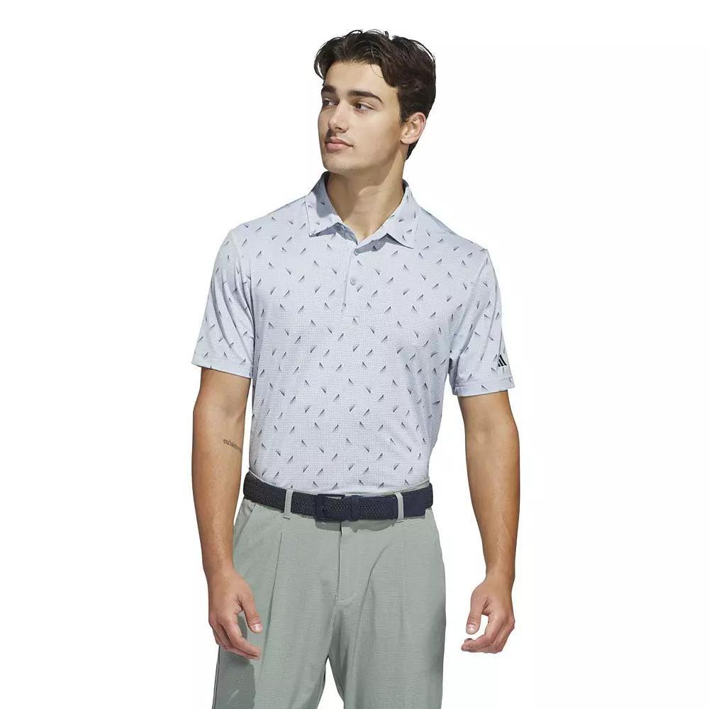 Men's adidas Ultimate365 Mesh Triangle Print Golf Polo Shirt, Size: Small, Blue Product Image