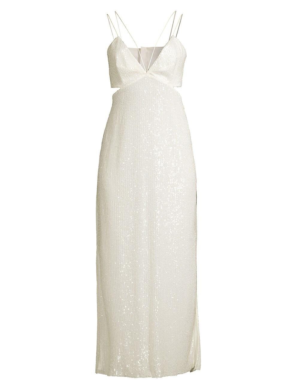 Womens Vivi Sequin-Embroidered Midi-Dress Product Image