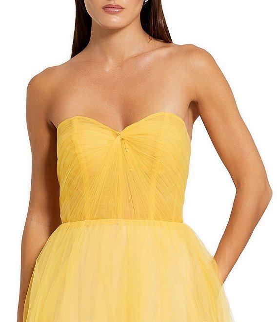 Mac Duggal Sweetheart Neckline Fitted Bodice Strapless Ombre Tulle Ballgown Product Image