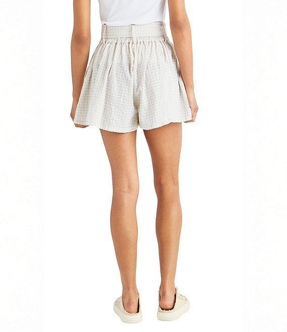 Splendid Gabrielle Crinkle Gingham Front Tie Pull-On Shorts Product Image