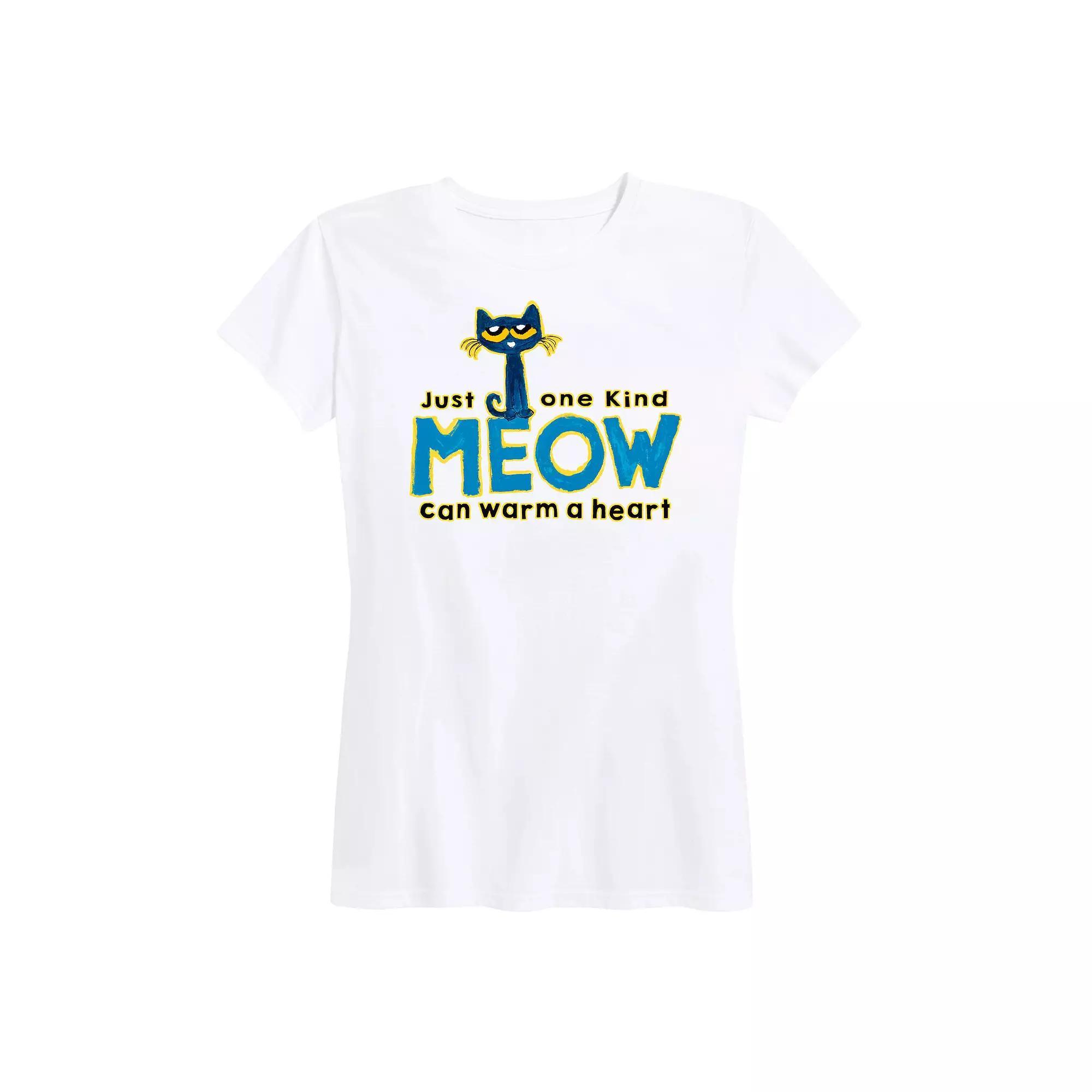 Womens Pete The Cat Meow Graphic Tee, Girls Grey Gray Product Image