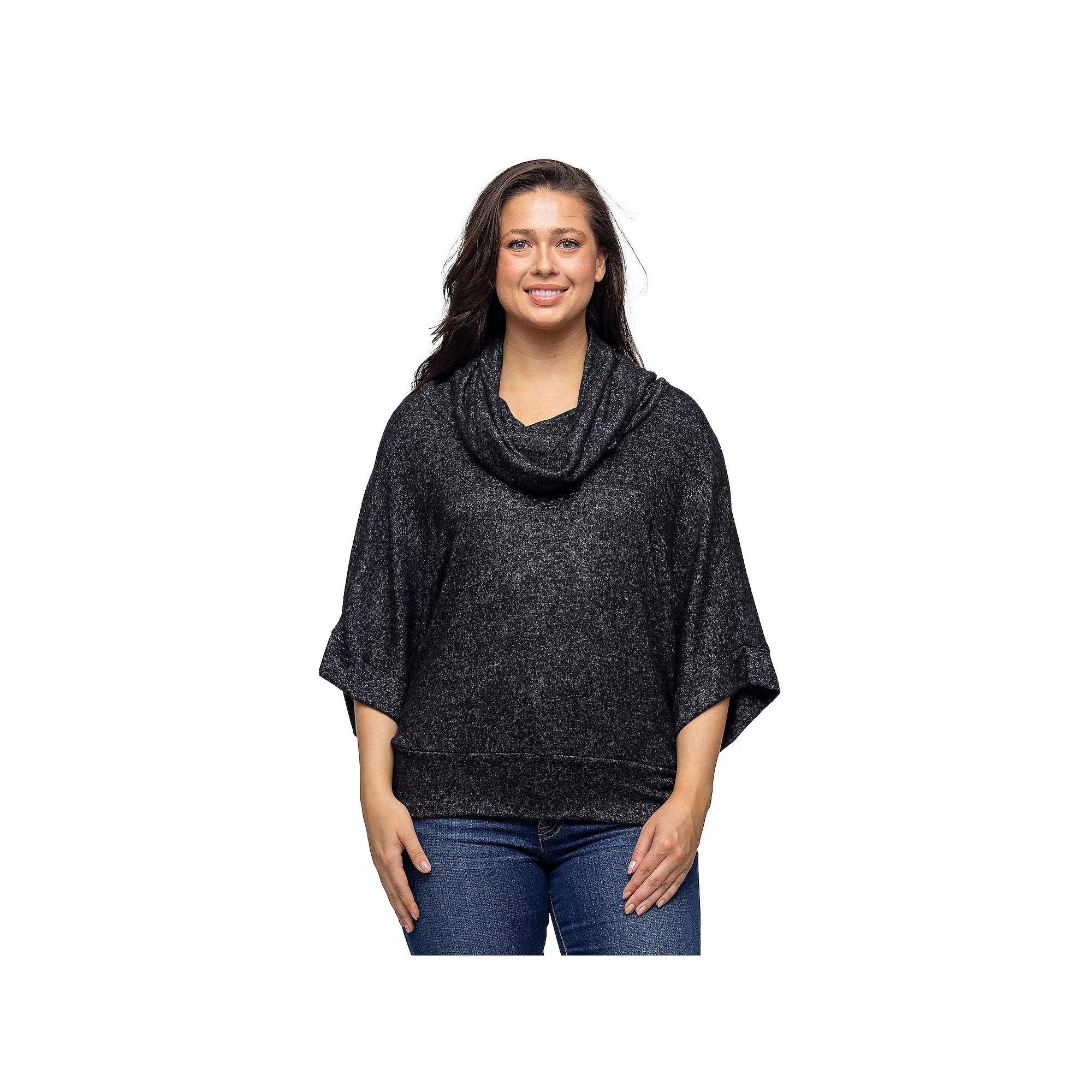 Womens 24Seven Comfort Apparel Cowl Neck Sweater Top Product Image